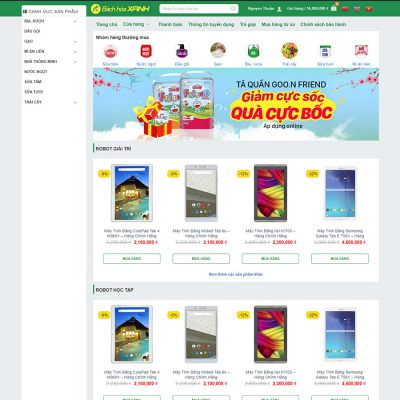 Theme wordpress bách hóa xanh