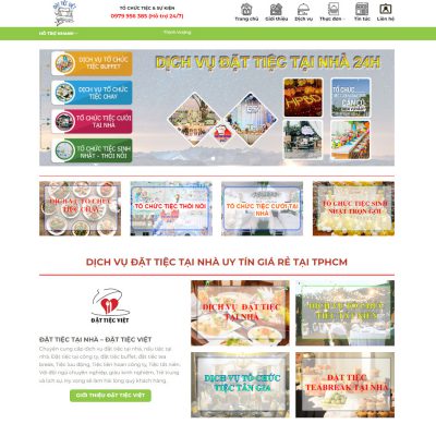 Theme wordpress dịch vụ nấu ăn