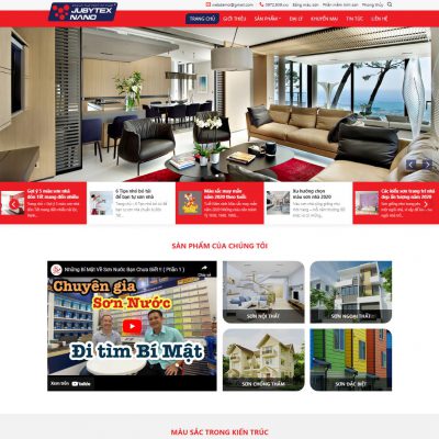 Theme wordpress bán sơn nước, sơn nhà, bột sơn